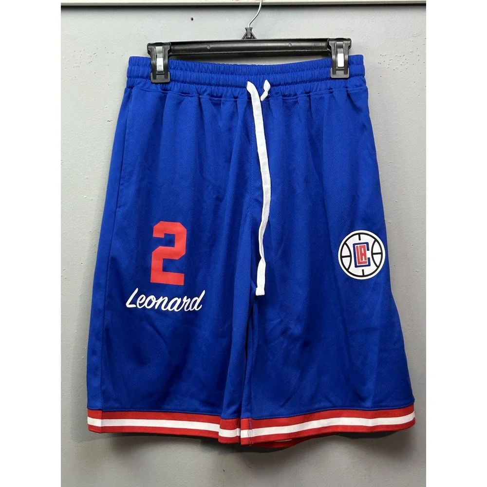 NBA‎ Basketball Shorts Mens Small Blue Kawhi Leonard LA Clippers Athletic Mesh
